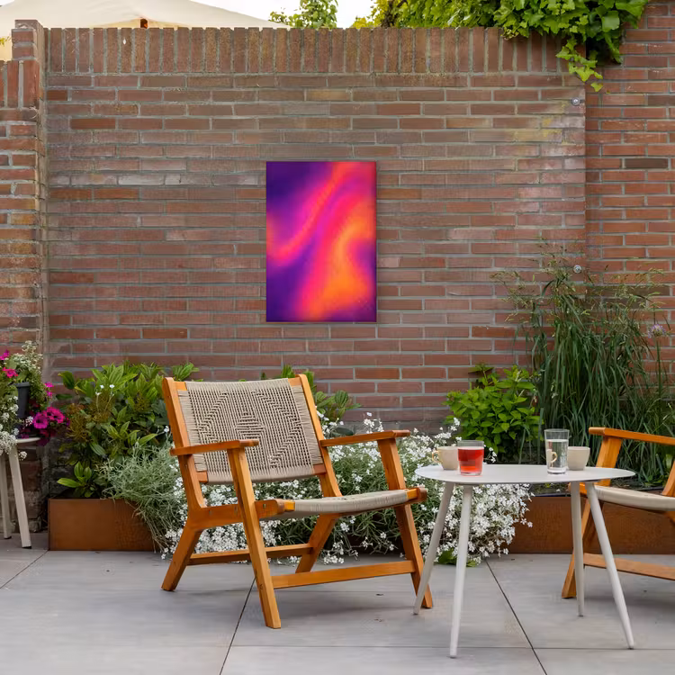 Abstract - Patroon - Kleurverloop Tuinposter op houten frame 2 cm dik klein -sfeer3