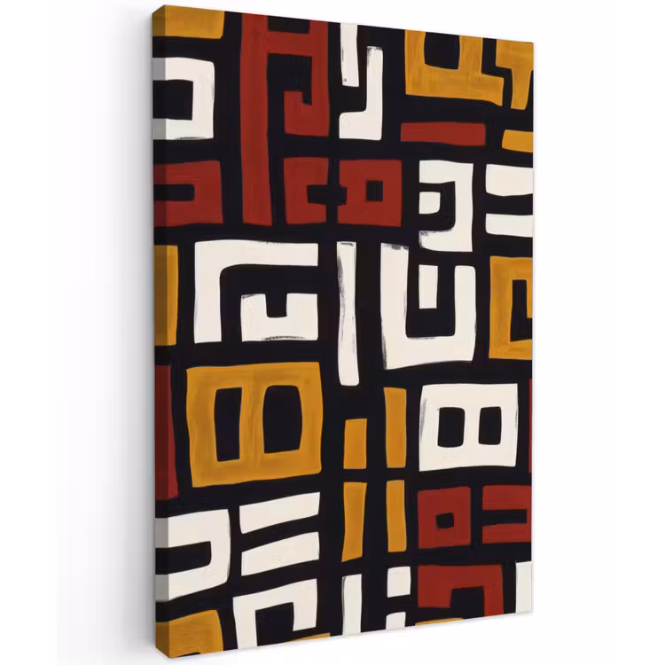 Abstract - Patroon - Rood Tuinposter op houten frame 2 cm dik klein -3d