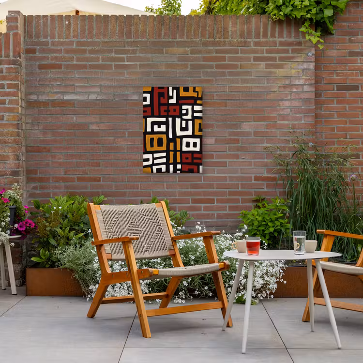 Abstract - Patroon - Rood Tuinposter op houten frame 2 cm dik klein -sfeer3