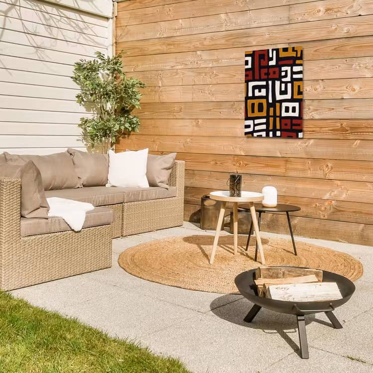 Abstract - Patroon - Rood Tuinposter op houten frame 2 cm dik klein -sfeer2