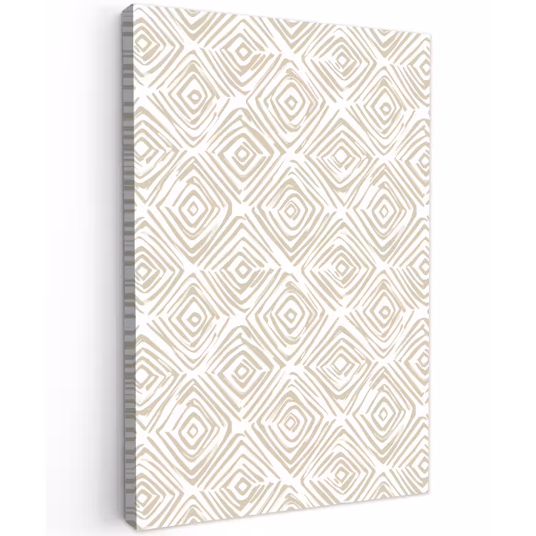 Abstract - Ruit - Beige Tuinposter op houten frame 2 cm dik klein 841 -3d