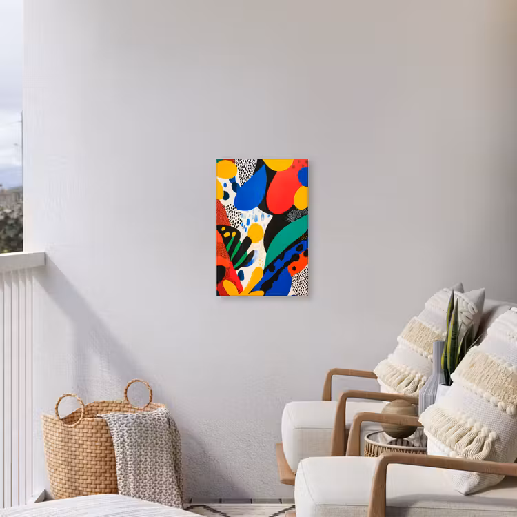 Abstract - Planten - Vormen - Kleurrijk Tuinposter op houten frame 2 cm dik klein -sfeer1