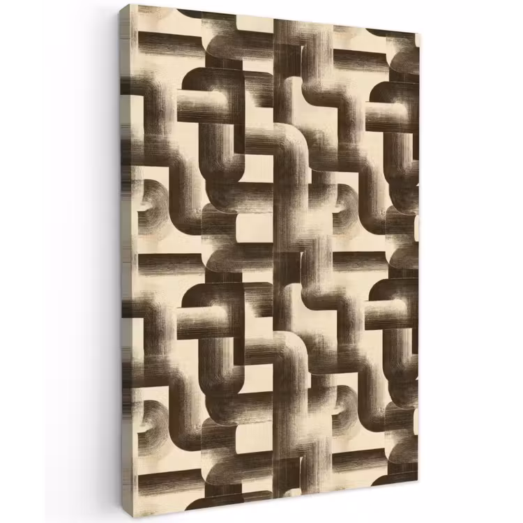 Abstract - Retro - Zwart Tuinposter op houten frame 2 cm dik klein 841 -3d