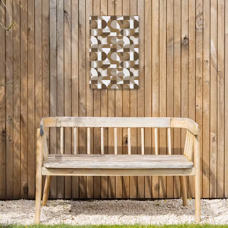 Abstract - Retro - Bruin Tuinposter op houten frame 2 cm dik klein 841 -sfeer4
