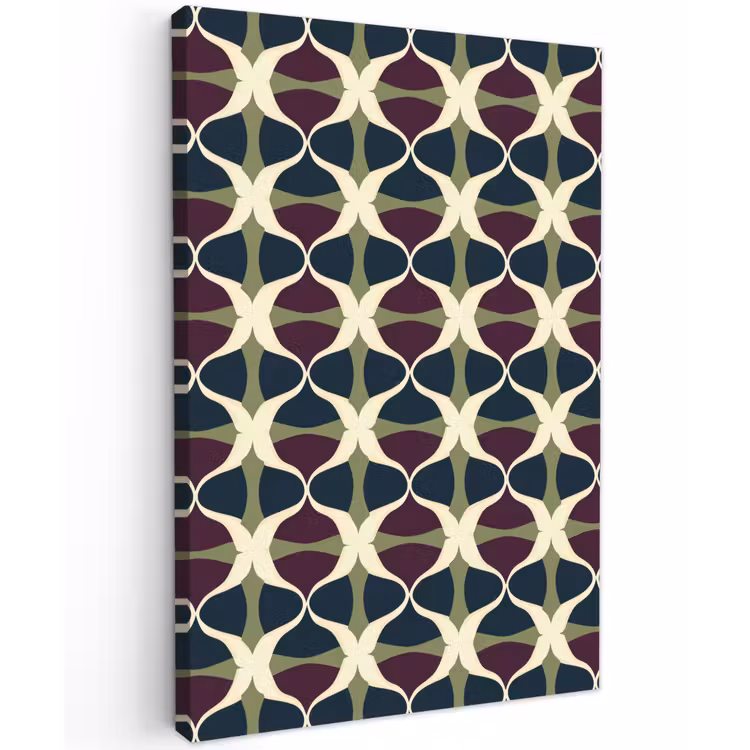 Abstract - Retro - Kleurrijk Tuinposter op houten frame 2 cm dik klein 841 -3d