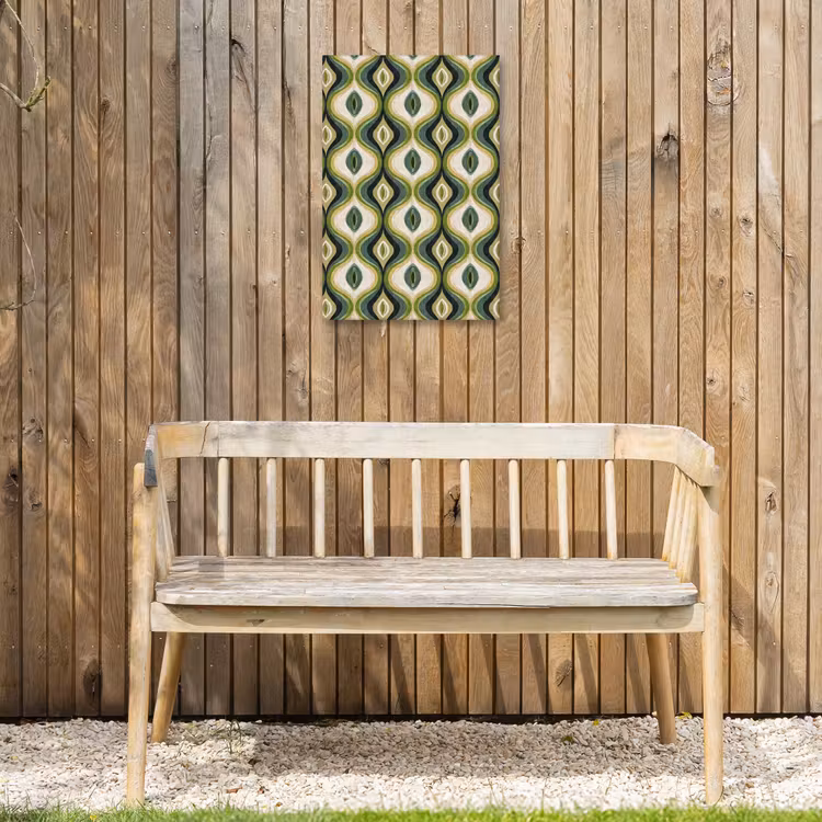 Abstract - Ritmisch - Groen Tuinposter op houten frame 2 cm dik klein 841 -sfeer4