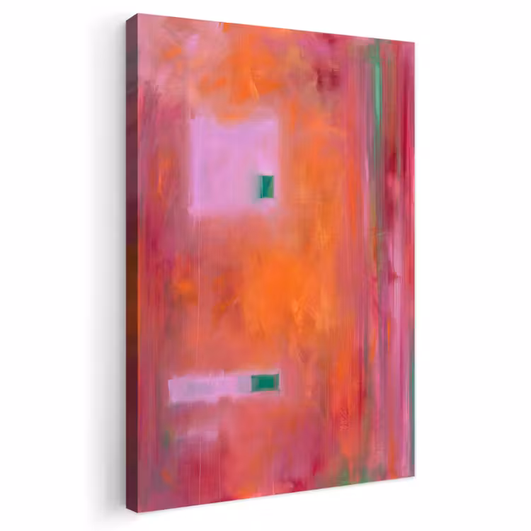Abstract - Vlakken - Kunst - Modern - Oranje Tuinposter op houten frame 2 cm dik klein -3d