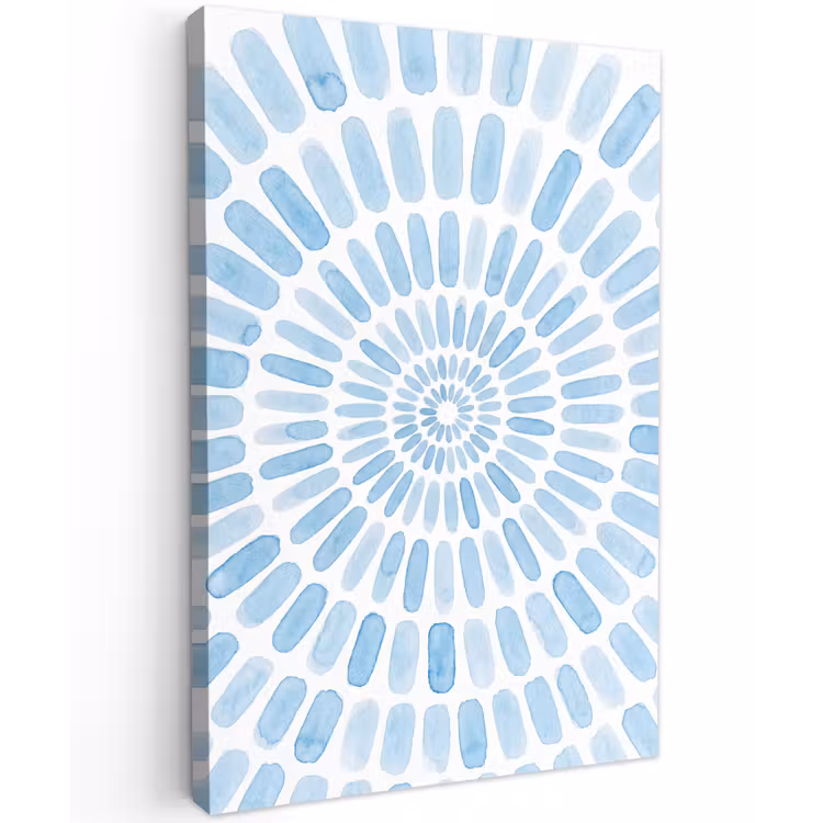 Abstract - Vormen - Kunst - Aquarel - Blauw Tuinposter op houten frame 2 cm dik klein -3d