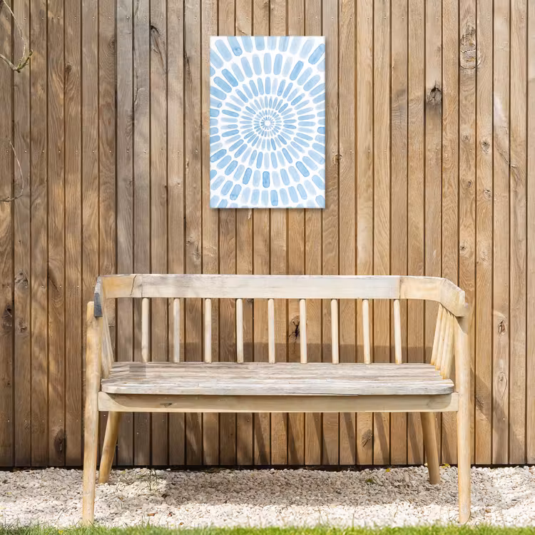 Abstract - Vormen - Kunst - Aquarel - Blauw Tuinposter op houten frame 2 cm dik klein -sfeer4