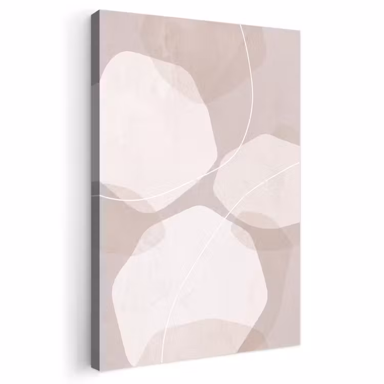 Outdoor Canvas Print - Abstract - Shapes - Beige - Abstract - Vormen - Beige Tuinposter op houten frame 2 cm dik klein