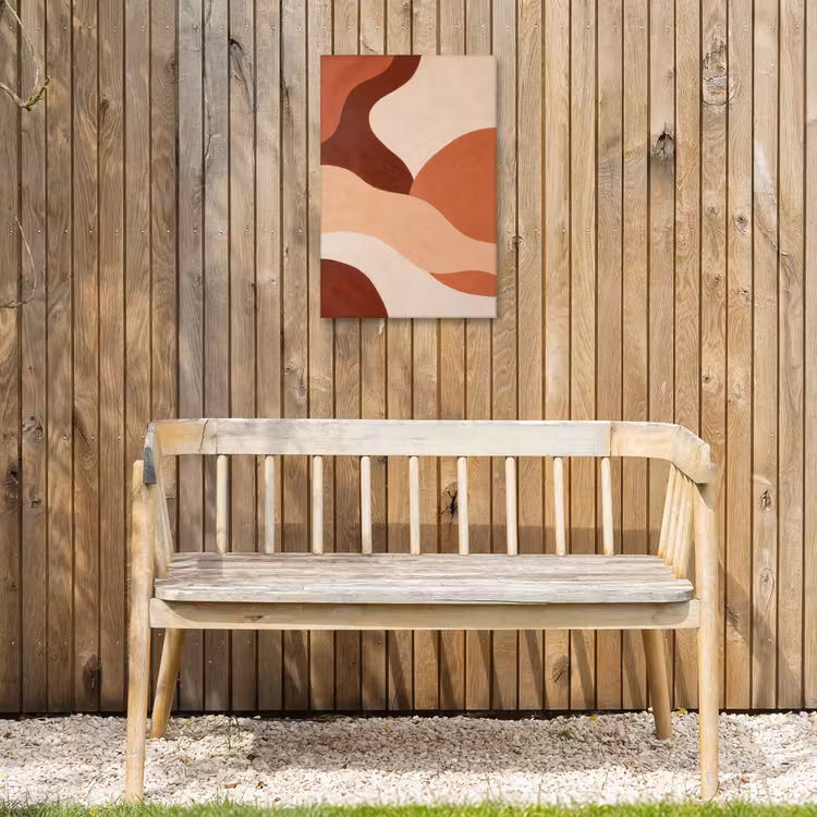 Abstract - Vormen - Organisch - Aardetinten - Modern Tuinposter op houten frame 2 cm dik klein -sfeer4