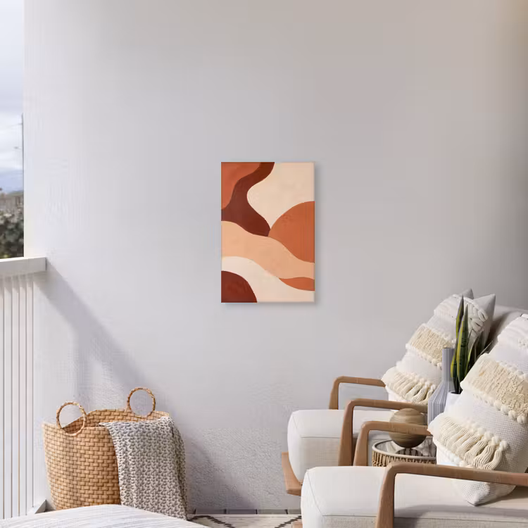 Abstract - Vormen - Organisch - Aardetinten - Modern Tuinposter op houten frame 2 cm dik klein -sfeer1