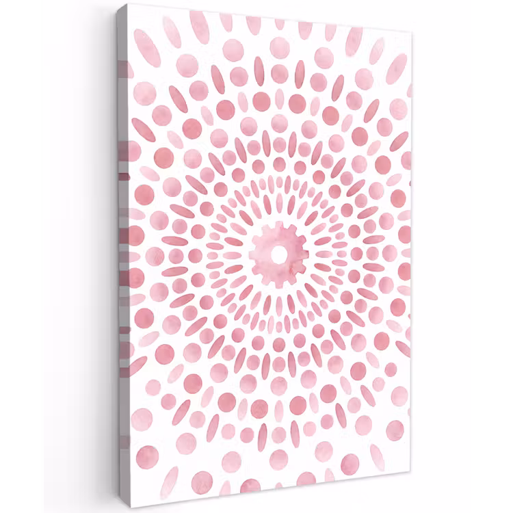 Abstract - Vormen - Patroon - Aquarel - Roze Tuinposter op houten frame 2 cm dik klein -3d