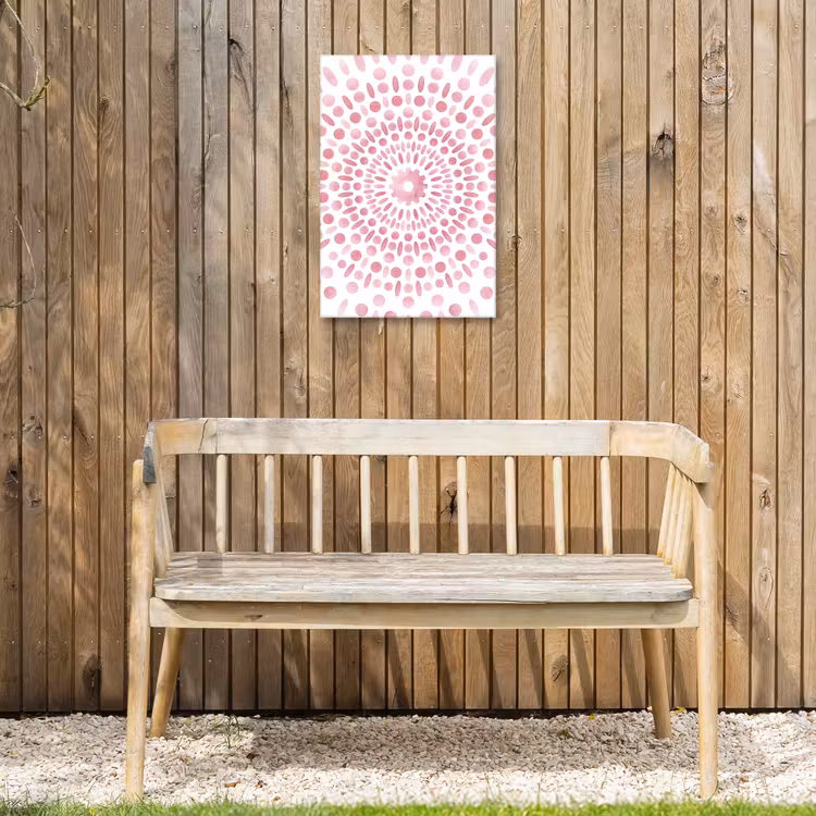 Abstract - Vormen - Patroon - Aquarel - Roze Tuinposter op houten frame 2 cm dik klein -sfeer4