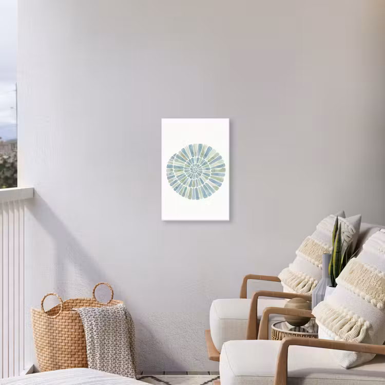 Abstract - Spiraal - Patroon - Modern - Blauw-Groen Tuinposter op houten frame 2 cm dik klein -sfeer1