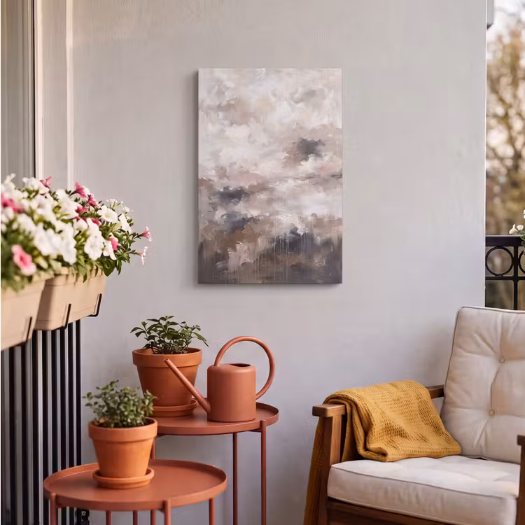 Abstract - Textuur - Kunst - Modern - Beige Tuinposter op houten frame 2 cm dik klein -sfeer1