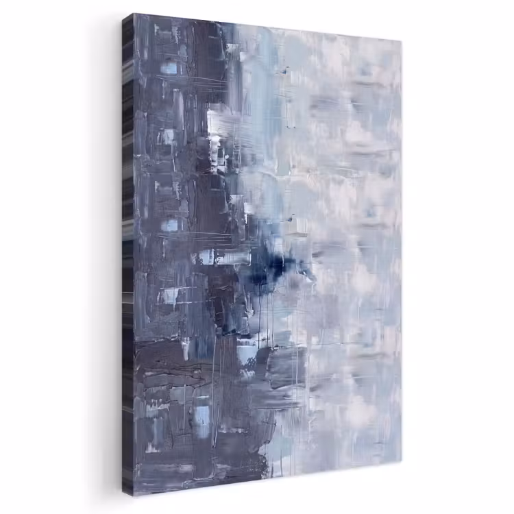 Abstract - Textuur - Kunst - Modern - Blauw Tuinposter op houten frame 2 cm dik klein -3d