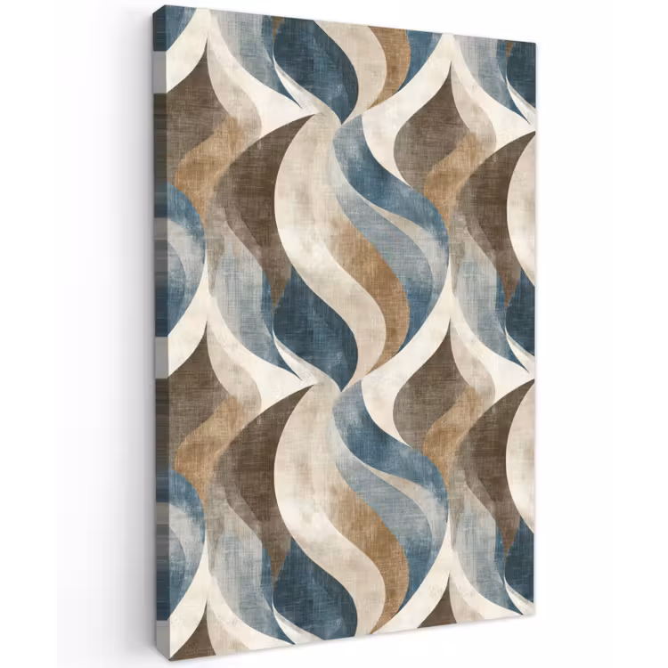 Abstract - Golven - Kleurrijk Tuinposter op houten frame 2 cm dik klein 841 -3d