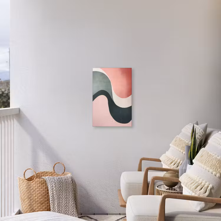Abstract - Golven - Sierlijk - Roze Tuinposter op houten frame 2 cm dik klein -sfeer1