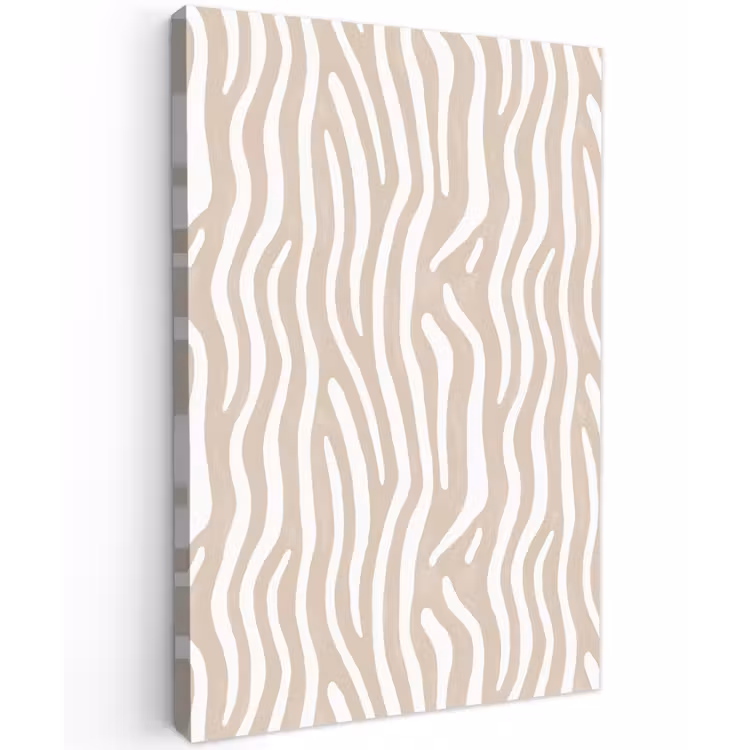 Abstract - Zebra - Beige Tuinposter op houten frame 2 cm dik klein 841 -3d