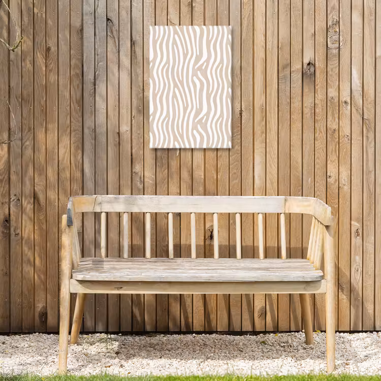 Abstract - Zebra - Beige Tuinposter op houten frame 2 cm dik klein 841 -sfeer4