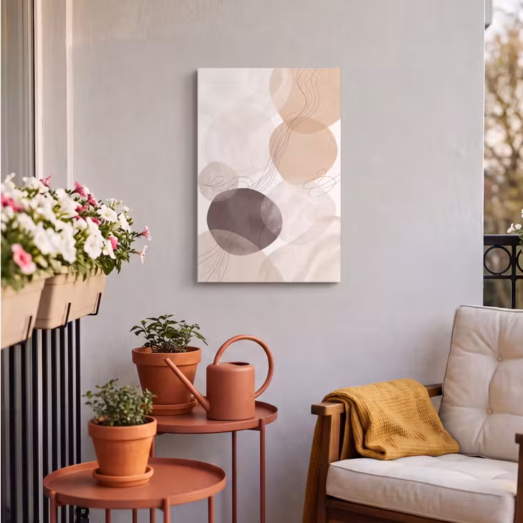 Outdoor Canvas Print - Abstraction - Beige - Modern - Abstractie - Beige - Modern Tuinposter op houten frame 2 cm dik klein