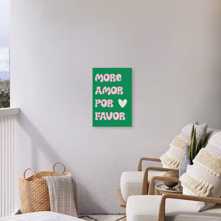 Amor - Valentijn - Groen - Tekst Tuinposter op houten frame 2 cm dik klein -sfeer1