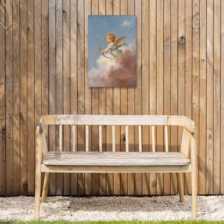 Engel - Pijl en boog - Mythologie - Klassiek Tuinposter op houten frame 2 cm dik klein -sfeer4