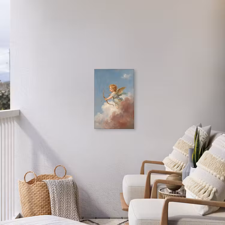 Engel - Pijl en boog - Mythologie - Klassiek Tuinposter op houten frame 2 cm dik klein -sfeer1