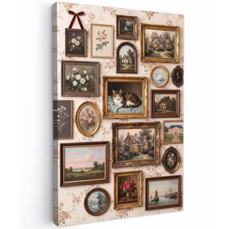 Dier - Kat - Portret - Klassiek Tuinposter op houten frame 2 cm dik klein -3d