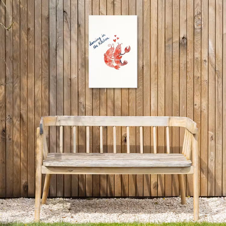 Dier - Dans - Liefde - Waterverf - Rood Tuinposter op houten frame 2 cm dik klein -sfeer4