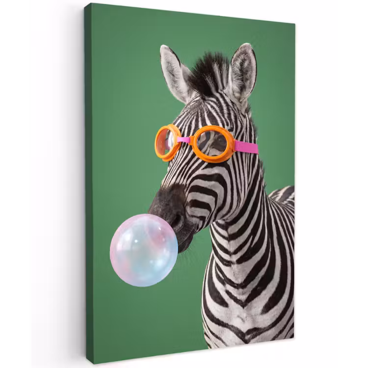 Dier - Bril - Bel - Modern - Groen Tuinposter op houten frame 2 cm dik klein -3d