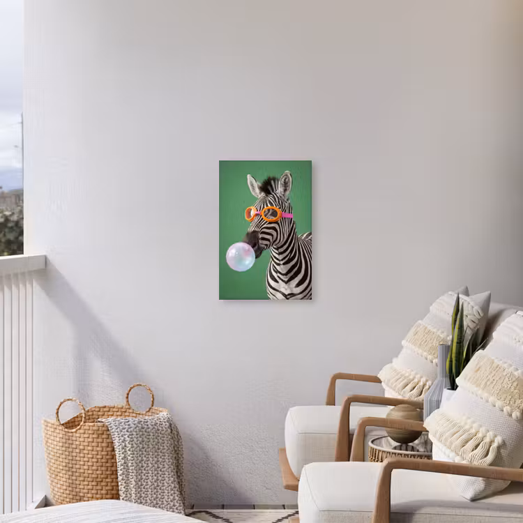 Dier - Bril - Bel - Modern - Groen Tuinposter op houten frame 2 cm dik klein -sfeer1