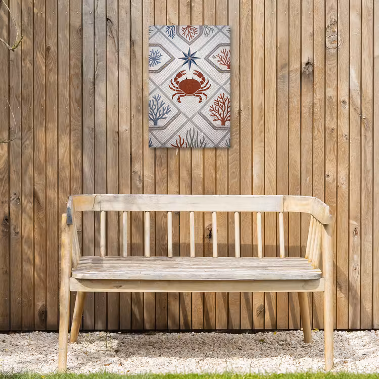 Dier - Mozaïek - Zee - Klassiek - Bruin Tuinposter op houten frame 2 cm dik klein -sfeer4