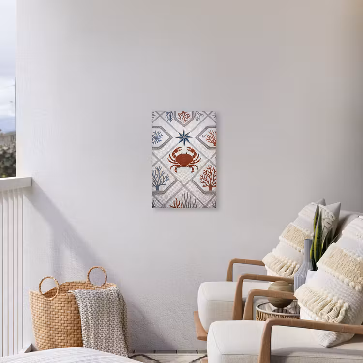 Dier - Mozaïek - Zee - Klassiek - Bruin Tuinposter op houten frame 2 cm dik klein -sfeer1