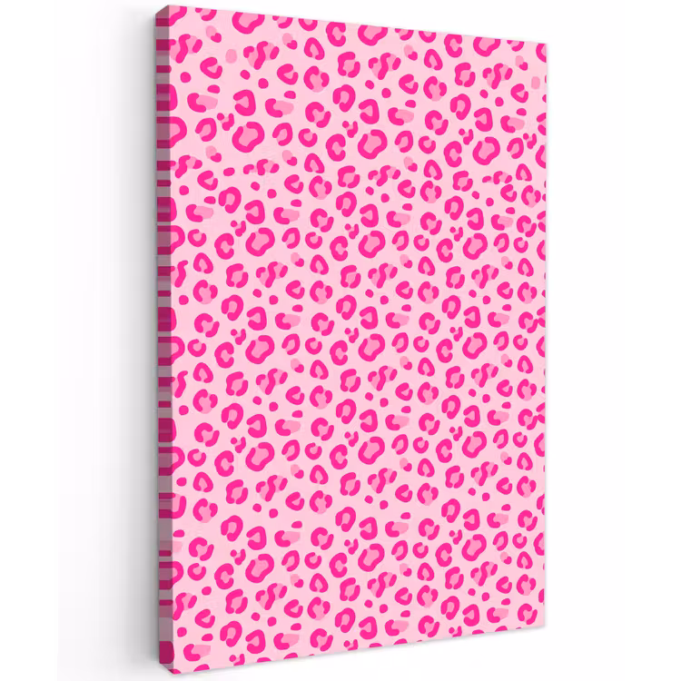 Dierenprint - Patroon - Abstract - Modern - Roze Tuinposter op houten frame 2 cm dik klein -3d