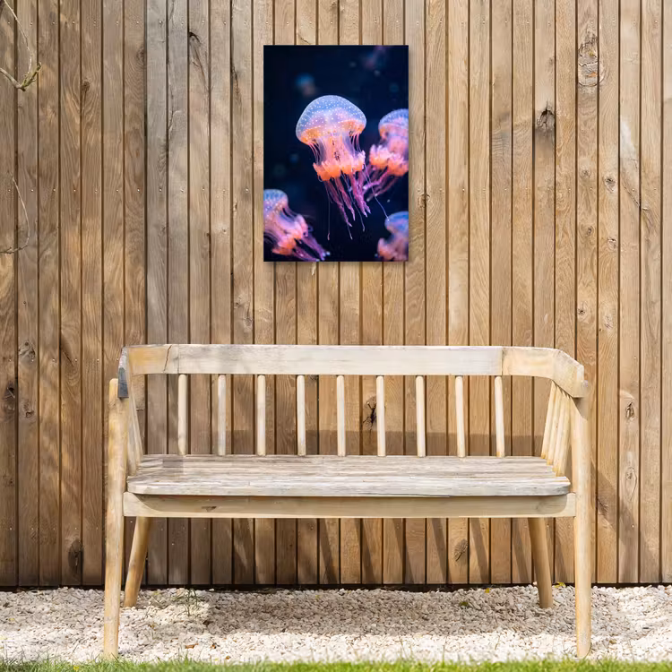 Dier - Onderwater - Natuur - Roze - Mysterieus Tuinposter op houten frame 2 cm dik klein -sfeer4