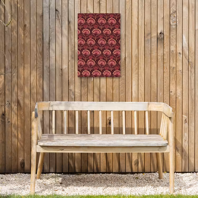 Antiek - Bloemen - Kleurrijk Tuinposter op houten frame 2 cm dik klein 841 -sfeer4