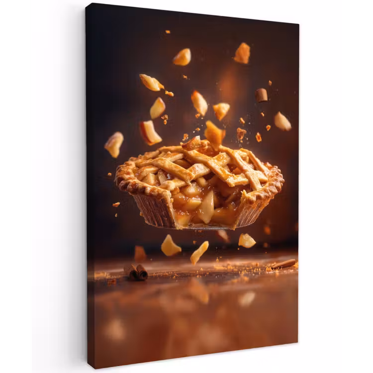 Appel - Taart - Warm - Eten Tuinposter op houten frame 2 cm dik klein -3d