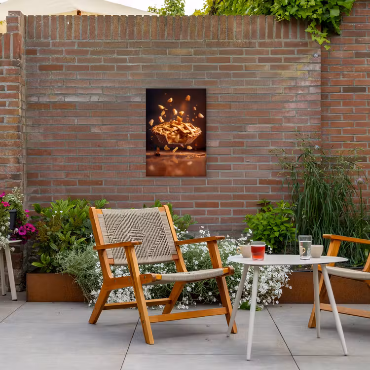 Appel - Taart - Warm - Eten Tuinposter op houten frame 2 cm dik klein -sfeer3