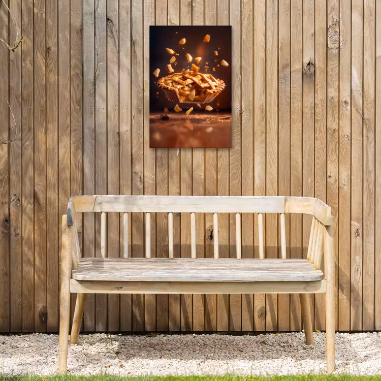 Appel - Taart - Warm - Eten Tuinposter op houten frame 2 cm dik klein -sfeer4