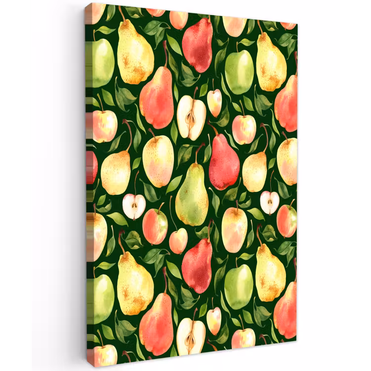 Appels - Peren - Fruit - Groen Tuinposter op houten frame 2 cm dik klein 841 -3d