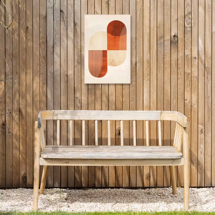 Bogen - Beige - Vormen Tuinposter op houten frame 2 cm dik klein -sfeer4