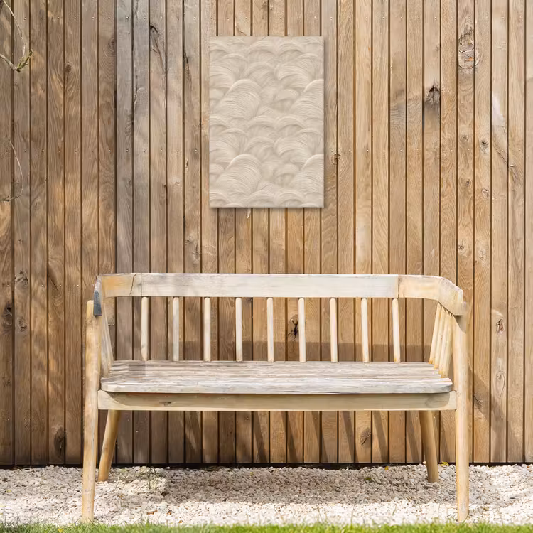 Bogen - Patroon - Beige Tuinposter op houten frame 2 cm dik klein 841 -sfeer4