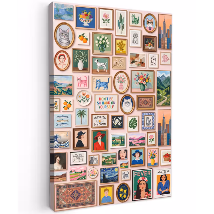 Kunst - Collectie - Decoratie - Modern - Kleurrijk Tuinposter op houten frame 2 cm dik klein -3d
