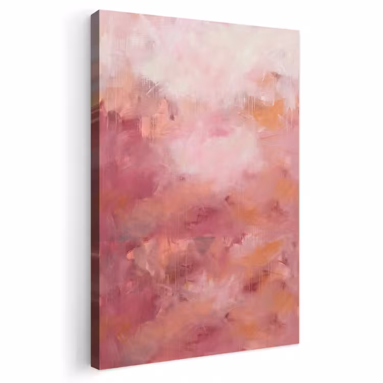 Kunst - Vloeiend - Pastel - Abstract Tuinposter op houten frame 2 cm dik klein -3d