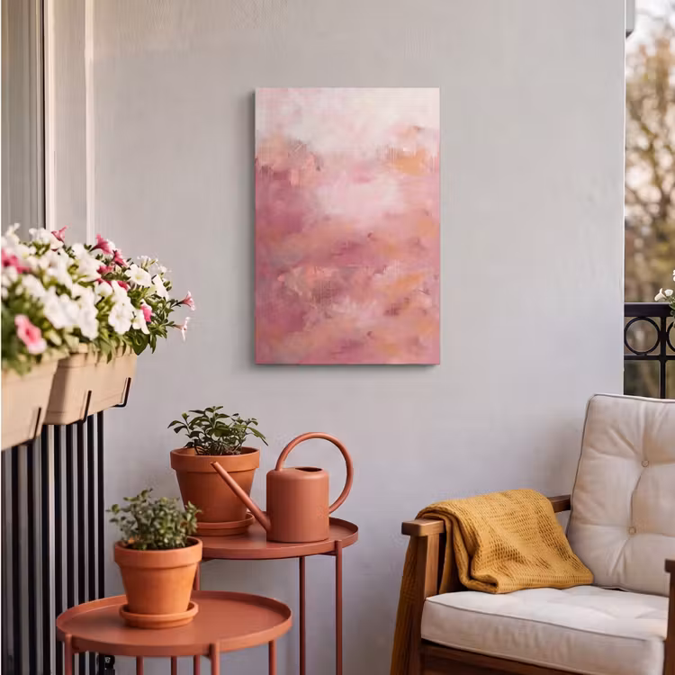 Kunst - Vloeiend - Pastel - Abstract Tuinposter op houten frame 2 cm dik klein -sfeer1