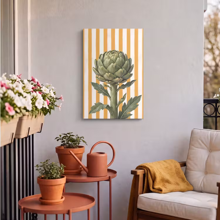 Outdoor Canvas Print - Artichoke - Modern - Vegetable - Artisjok - Modern - Groente Tuinposter op houten frame 2 cm dik klein