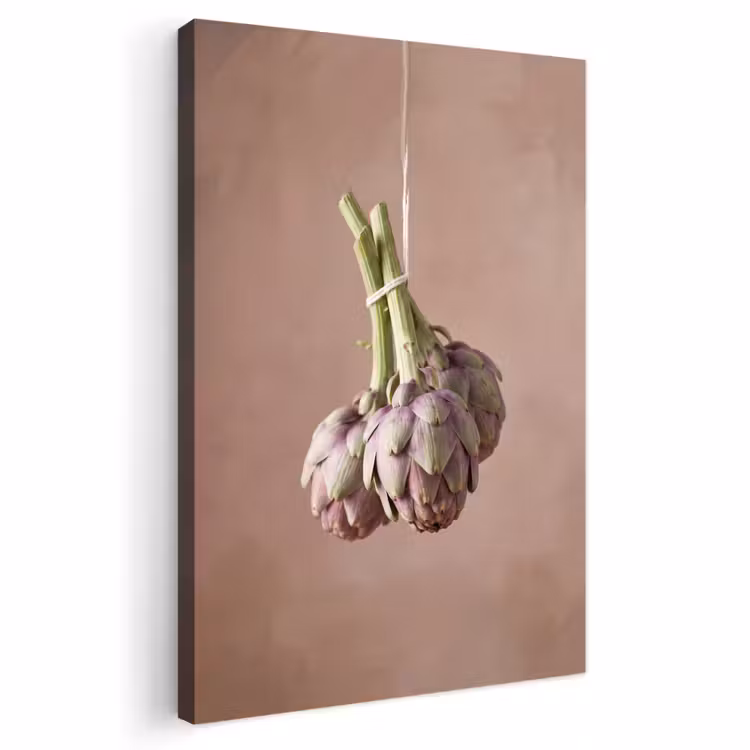 Outdoor Canvas Print - Artichokes - Hanging - Vegetables - Artisjokken - Hangend - Groenten Tuinposter op houten frame 2 cm dik klein