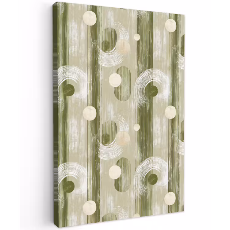 Artistiek - Modern - Groen Tuinposter op houten frame 2 cm dik klein 841 -3d